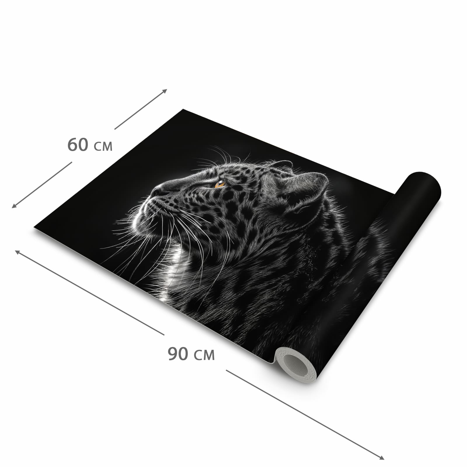 Abriebfester Küchenläufer mit Motiv Leopard Silhouette in der Grösse 90x180 cm