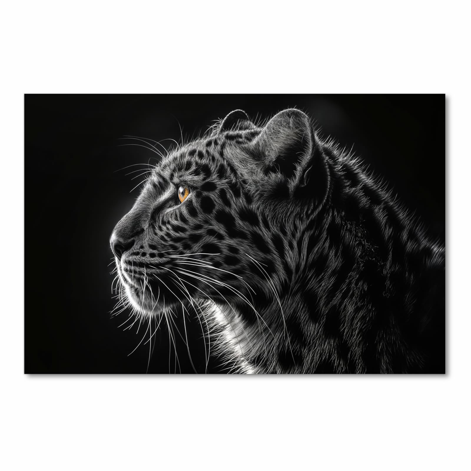 Zeitsparender rutschfester Küchenteppich mit Motiv Leopard Silhouette in Frontansicht