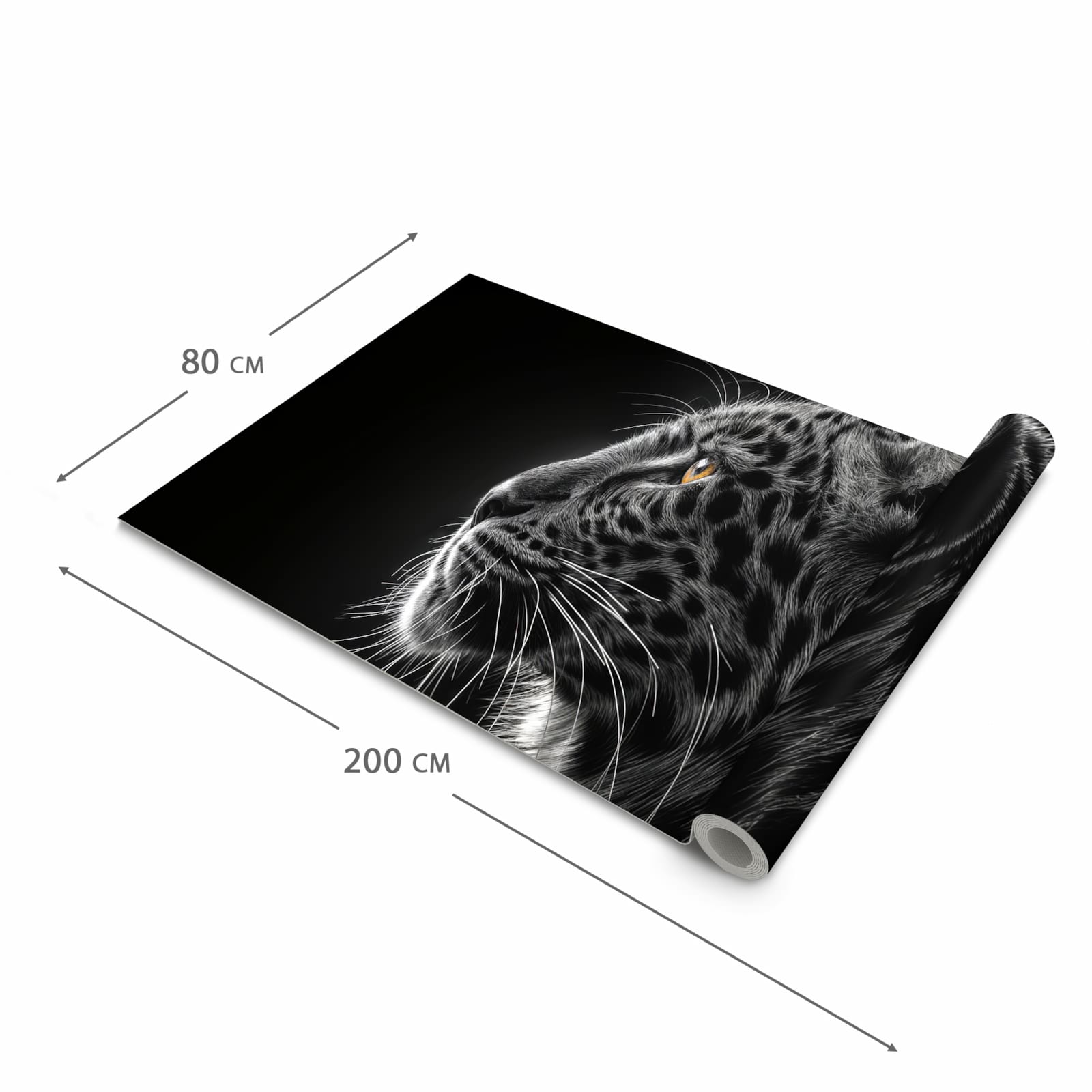 UV-beständiger Küchenläufer mit Motiv Leopard Silhouette in der Grösse 90x180 cm