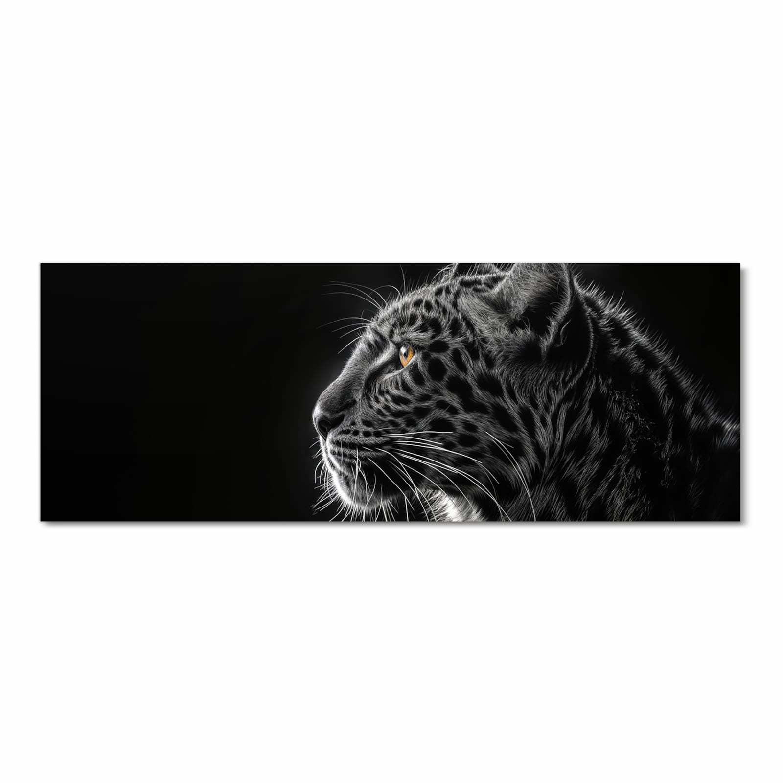 Großer Küchenteppich mit Motiv Leopard Silhouette in Frontansicht für optimalen Trittkomfort