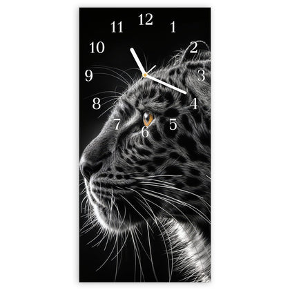 Wanduhr mit dem Motiv Leopard im Profil