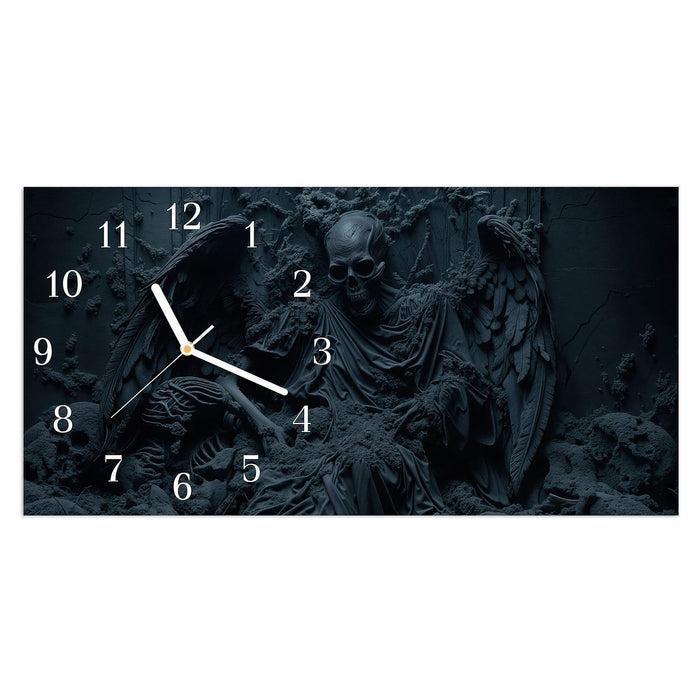 Wanduhr Skeletthüter aus Glas – Querformat 60 × 30 cm mit Ziffernblatt Klassisch