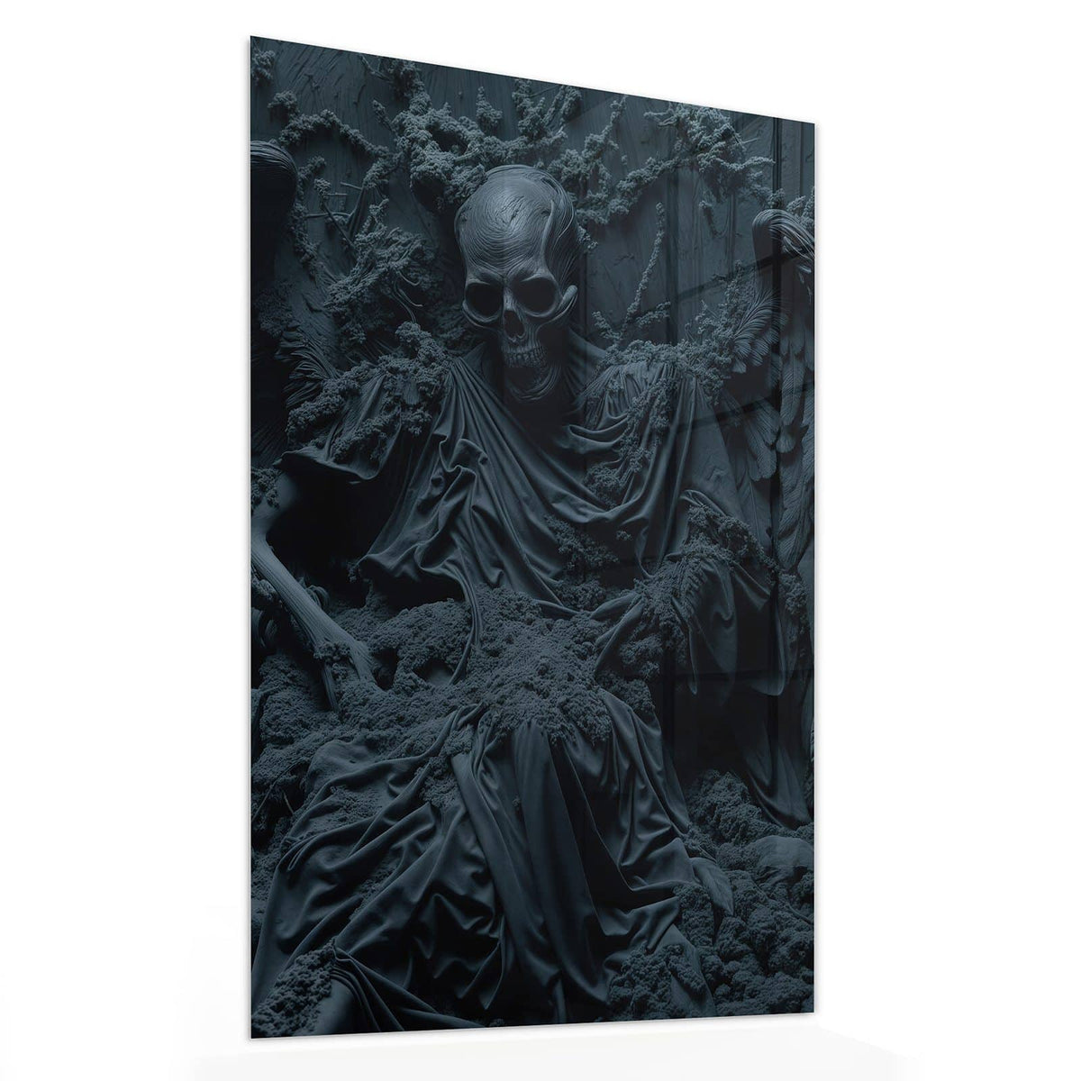 11 Größen – von 30 × 60 bis 60 × 150 cm – Wandbild - Geflügeltes Skelett - Hochformat
