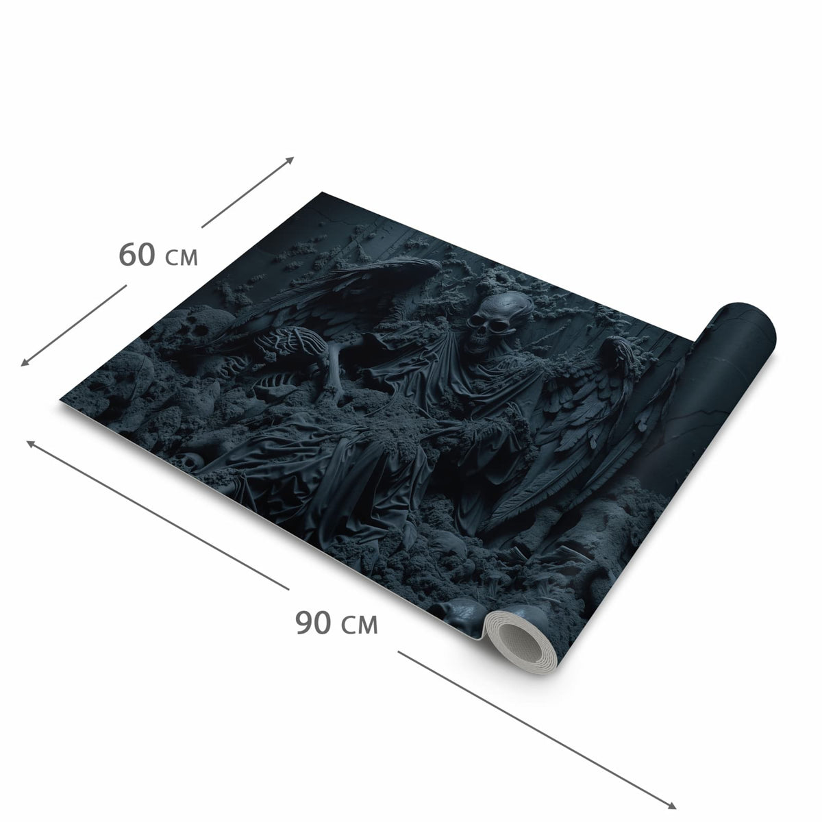 Wasserabweisender waschbarer Küchenteppich mit Motiv Skeletthüter in der Grösse 60x240 cm