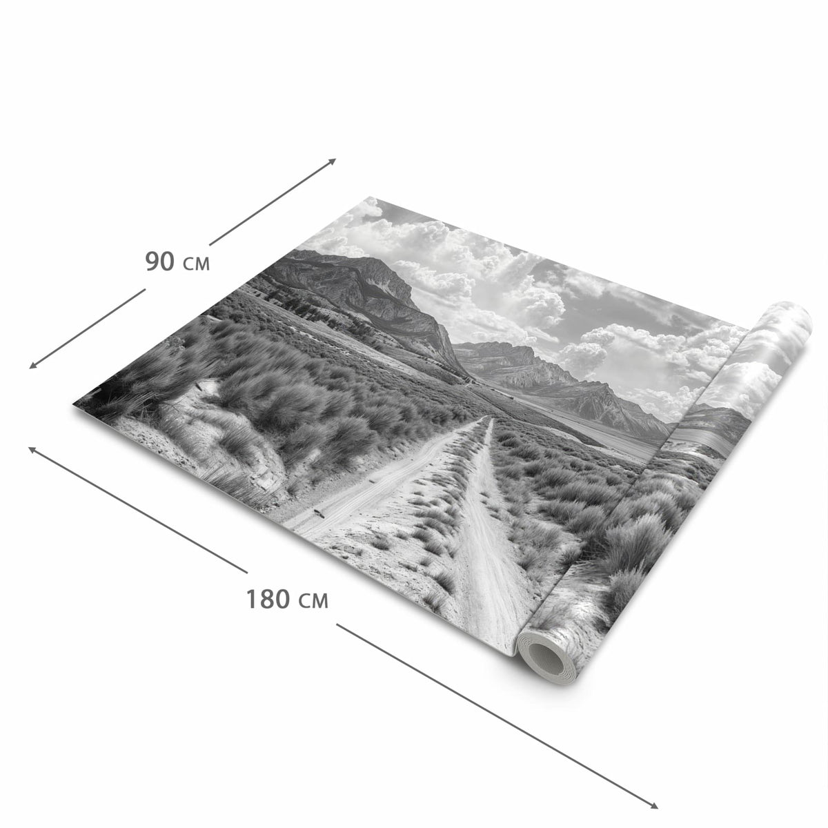 Komfortabler Küchenteppich mit Motiv Gebirgspanorama in der Grösse 60x180 cm für die Küche