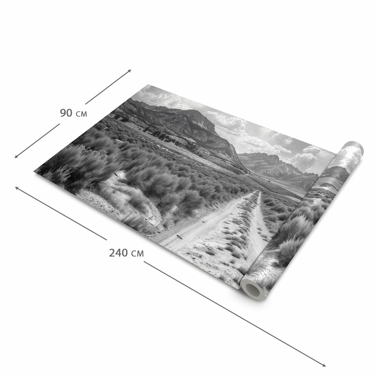 Rutschfester Teppichläufer für die Küche mit Motiv Gebirgspanorama in der Grösse 60x240 cm