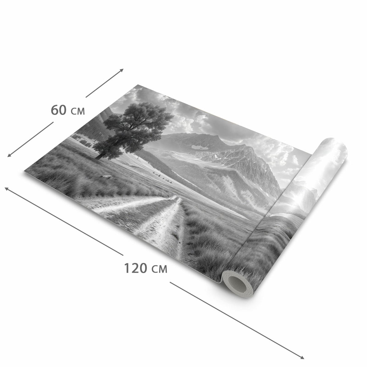 Hygienischer rutschfester Küchenläufer mit Motiv Berglandschaft Weg in der Grösse 60x180 cm