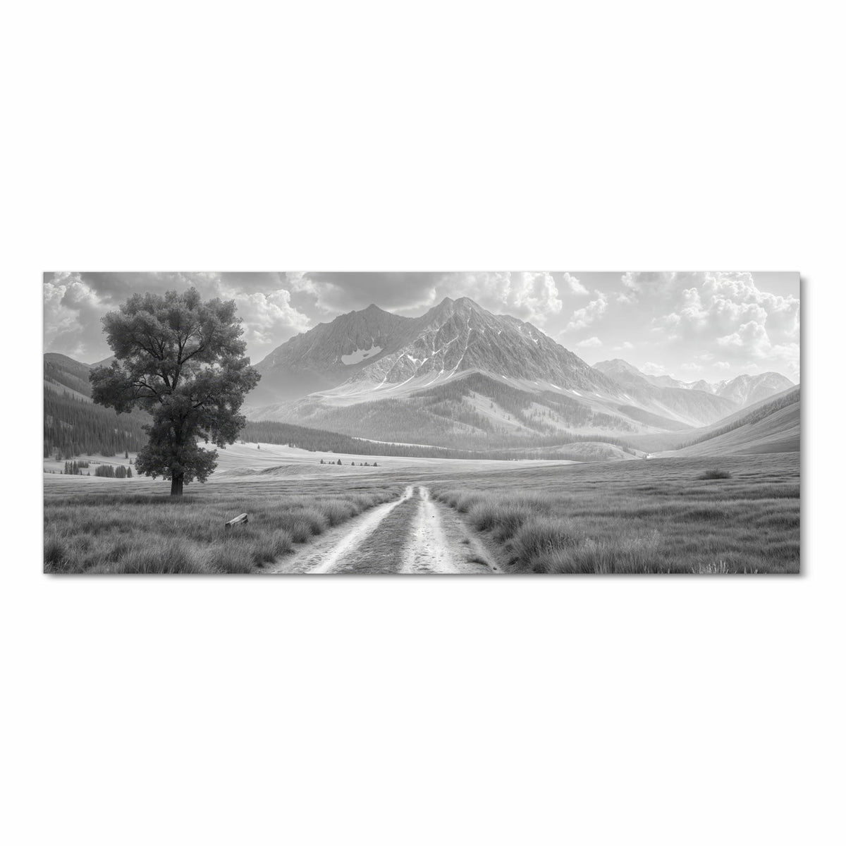 Flacher Küchenteppich mit Motiv Berglandschaft Weg in Frontansicht