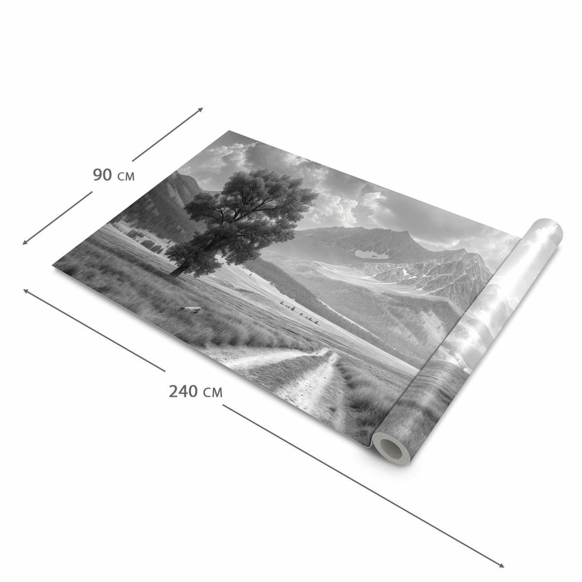 Zeitsparender Küchenteppich mit Motiv Berglandschaft Weg in der Grösse 60x180 cm