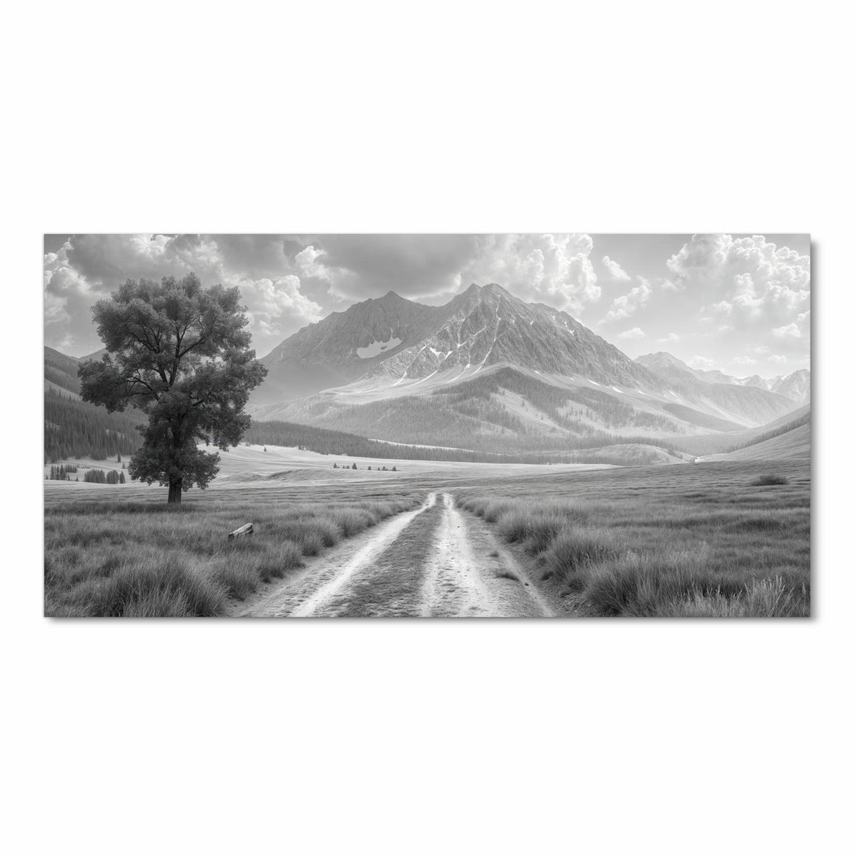 Langlebiger Küchenläufer mit Motiv Berglandschaft Weg in Frontansicht