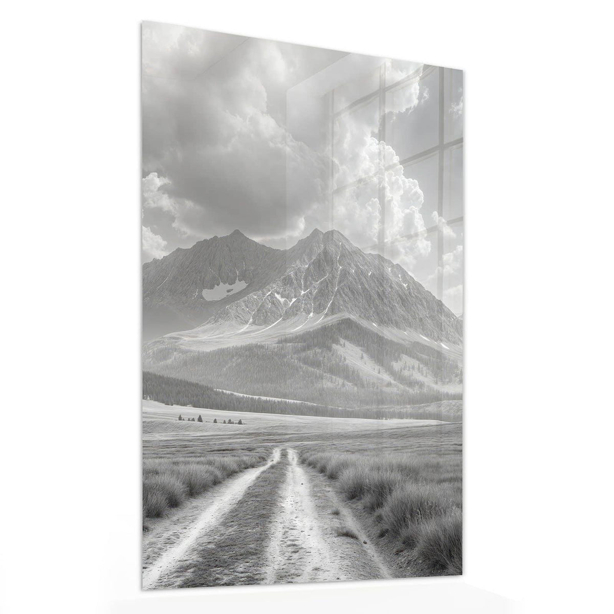 11 Größen – von 30 × 60 bis 60 × 150 cm – Wandbild - Einsamer Baum vor Bergen - Hochformat