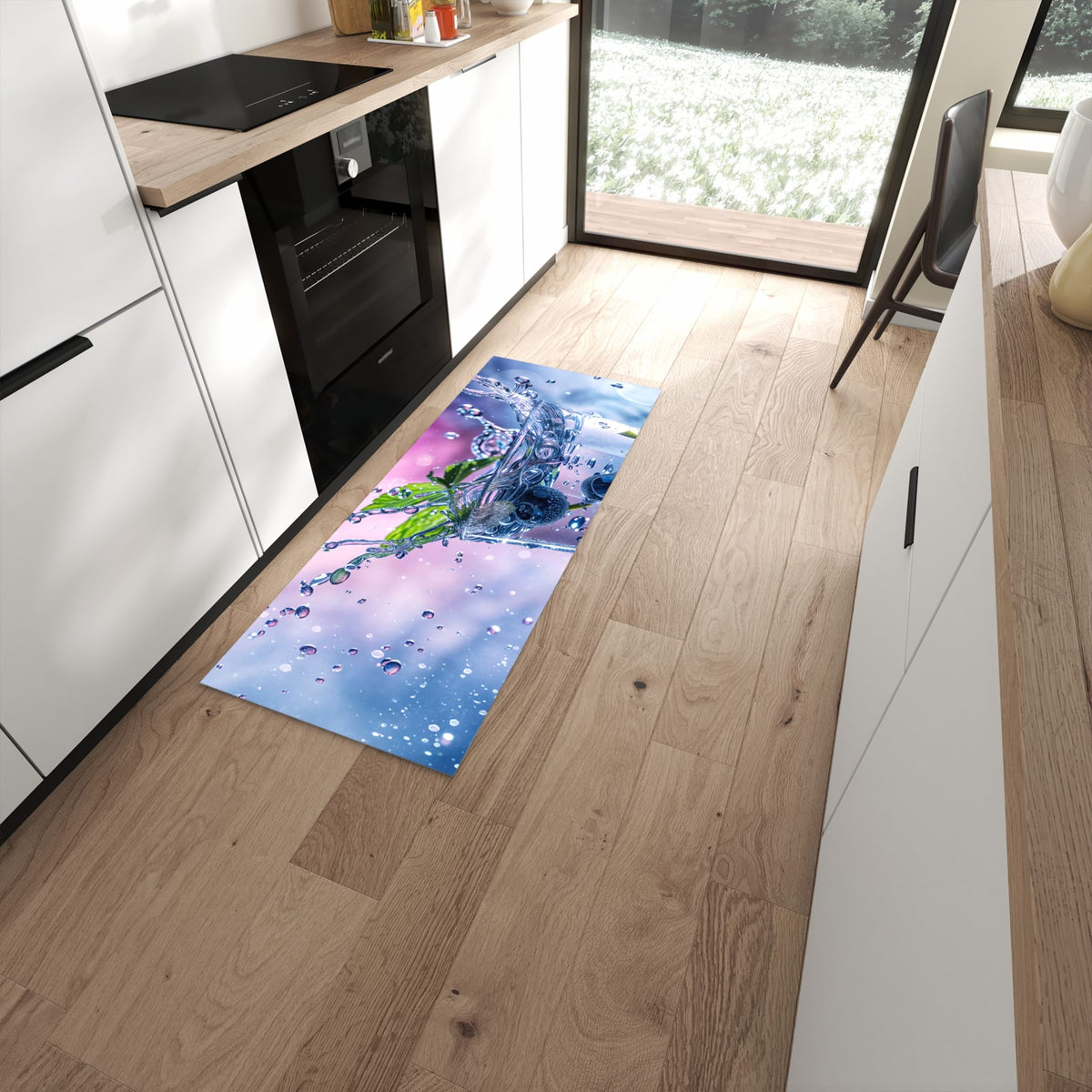 Hygienischer Küchenläufer mit Motiv Erfrischendes Getränk in moderner Küche #grösse_60 x 150 cm