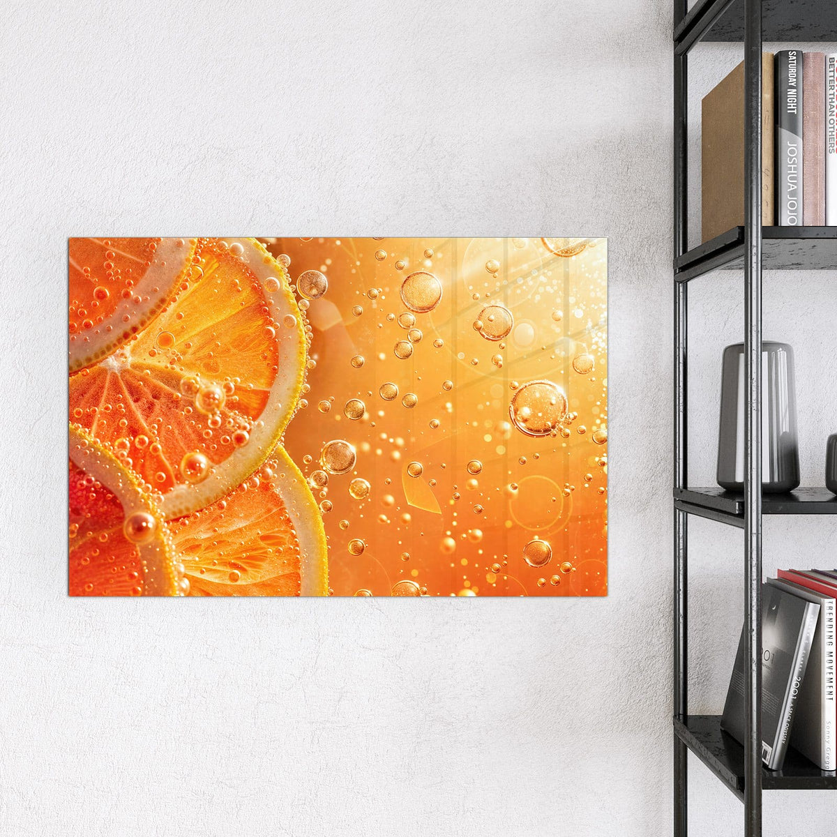 Magnettafel - Orangen im Sprudel – Orangenscheiben im Sprudel