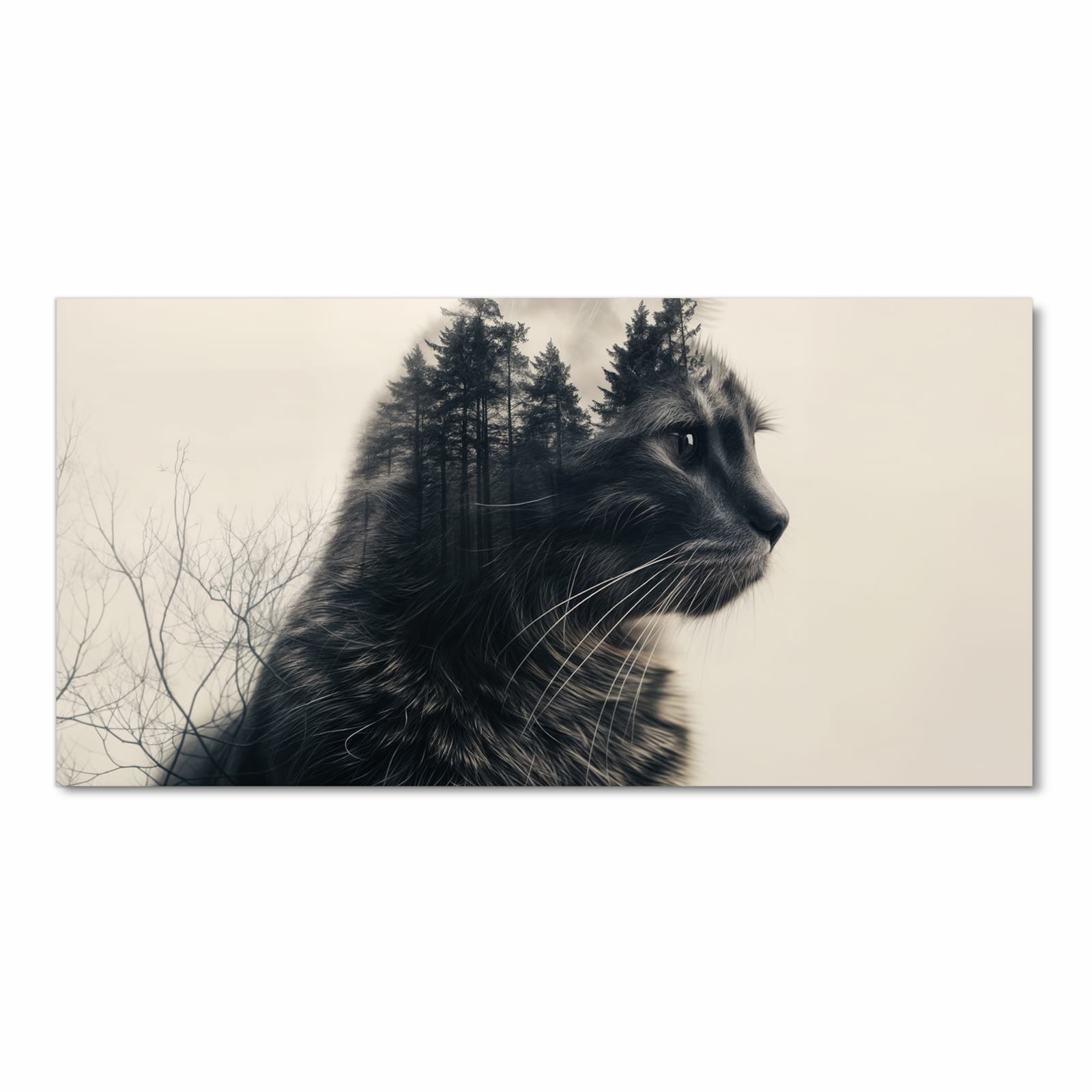 Pflegeleichter Teppichläufer für die Küche mit Motiv Waldkatze in Frontansicht