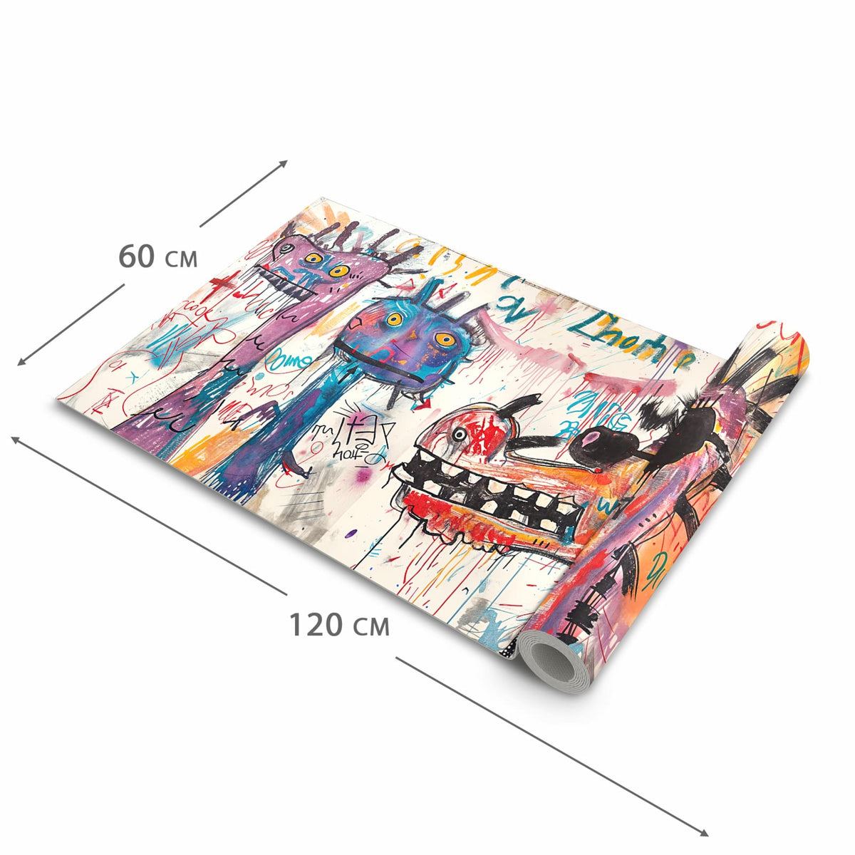 Rutschfester Küchenteppich mit Motiv Kreatives Graffiti in der Größe 90x240 cm