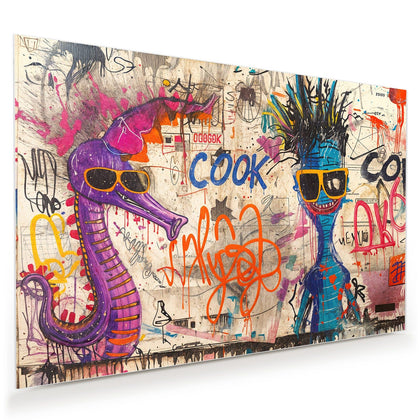 Wandbild mit dem Motiv Graffiti-Figuren