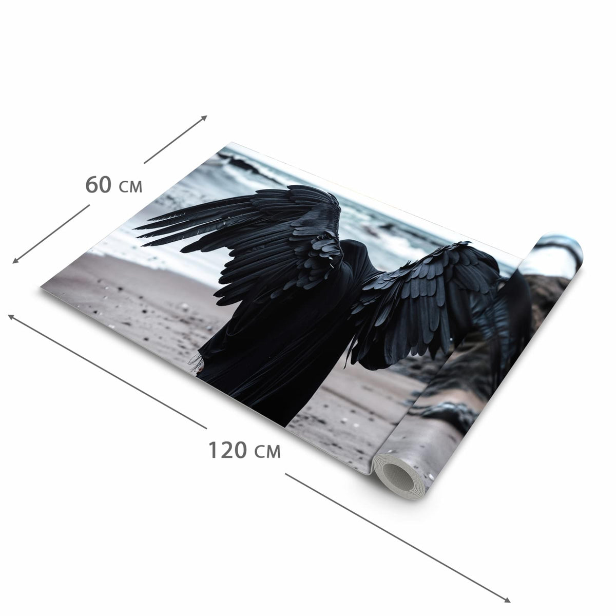 Bodenschonender Küchenteppich mit Motiv Geflügelter Wanderer in der Grösse 90x180 cm
