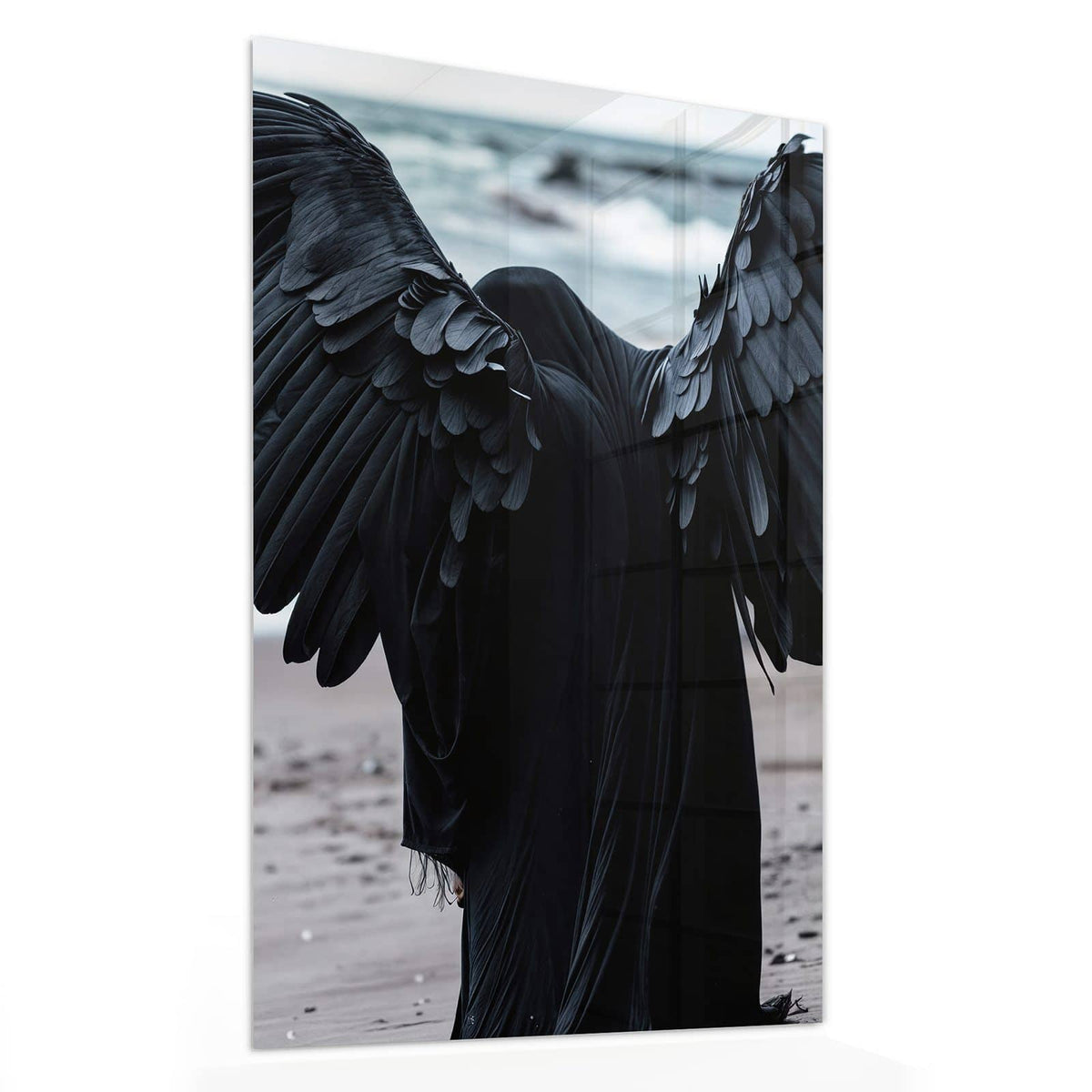 11 Größen – von 30 × 60 bis 60 × 150 cm – Wandbild - Schwarzer Engel - Hochformat