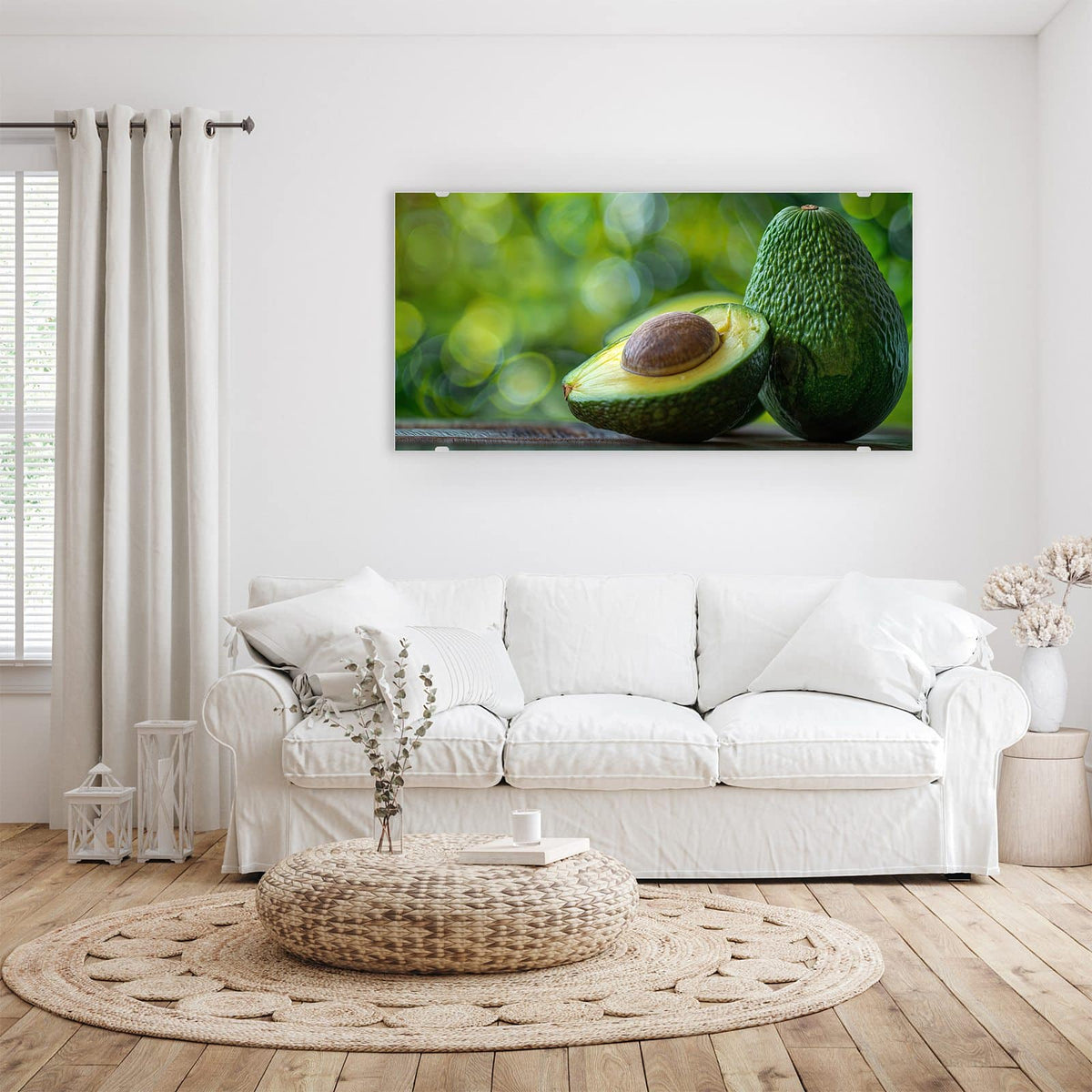 Wandbild - Halbierte Avocado - Querformat – Halbierte Avocado mit Kern