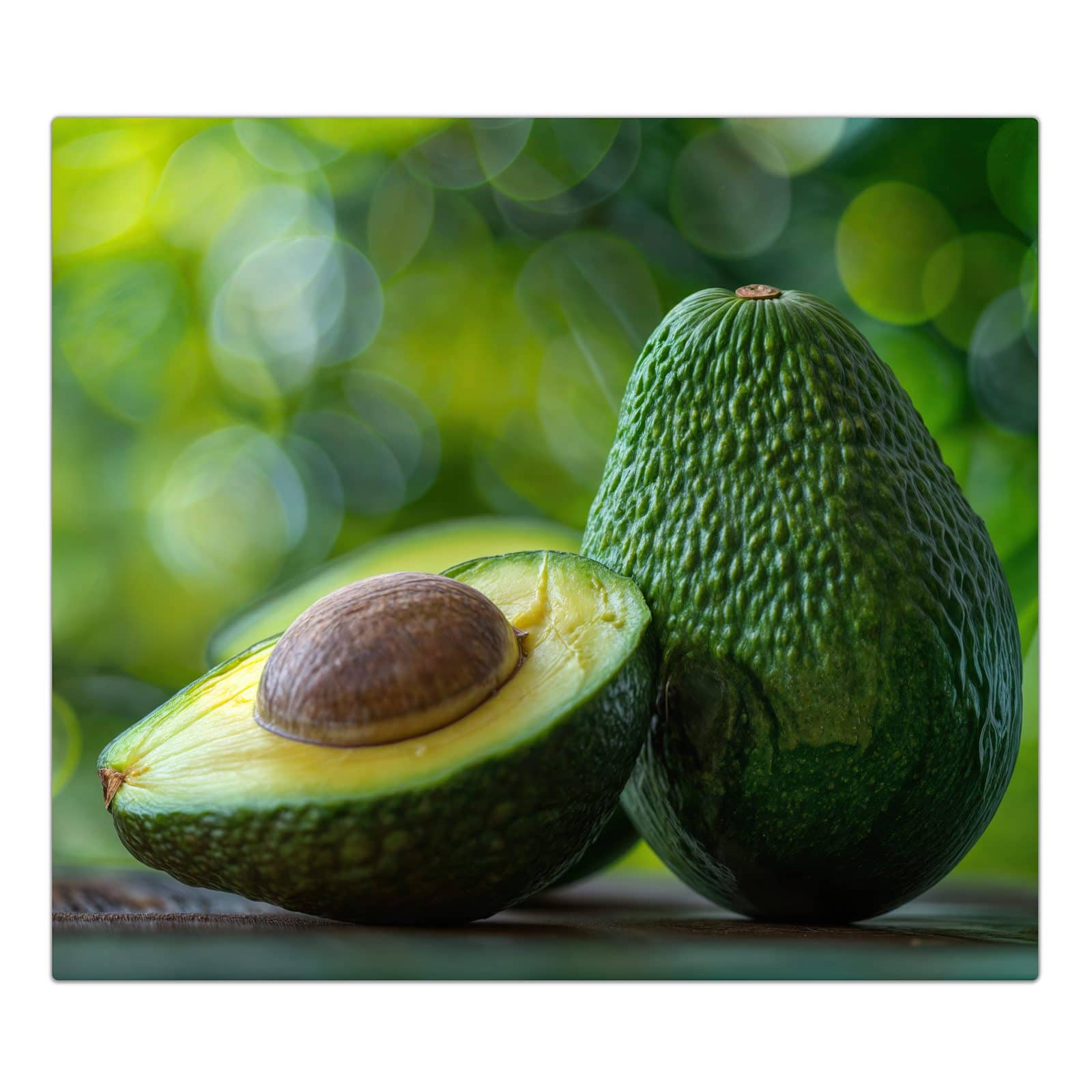 1-teilige Ceranfeld Abdeckplatten mit Avocado Anschnitt-Motiv in der Frontansicht #grösse_1-Teilig (60x52cm)