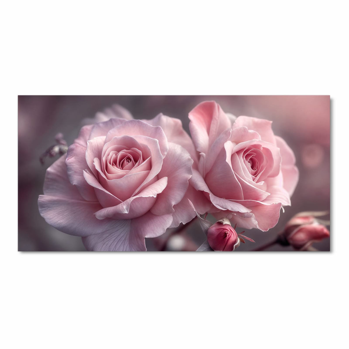 Abriebfester Küchenteppich mit Motiv Romantische Rosen in der Küche - Frontansicht