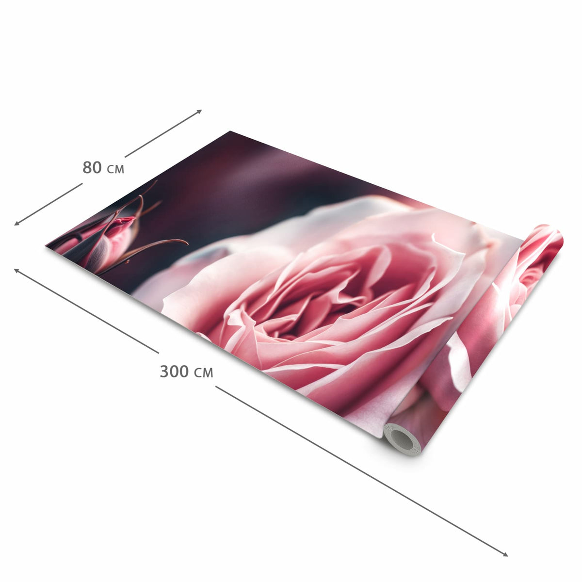 Feuchtigkeitsresistenter Küchenteppich mit Motiv Rosenblüten Duo in der Grösse 80x300 cm