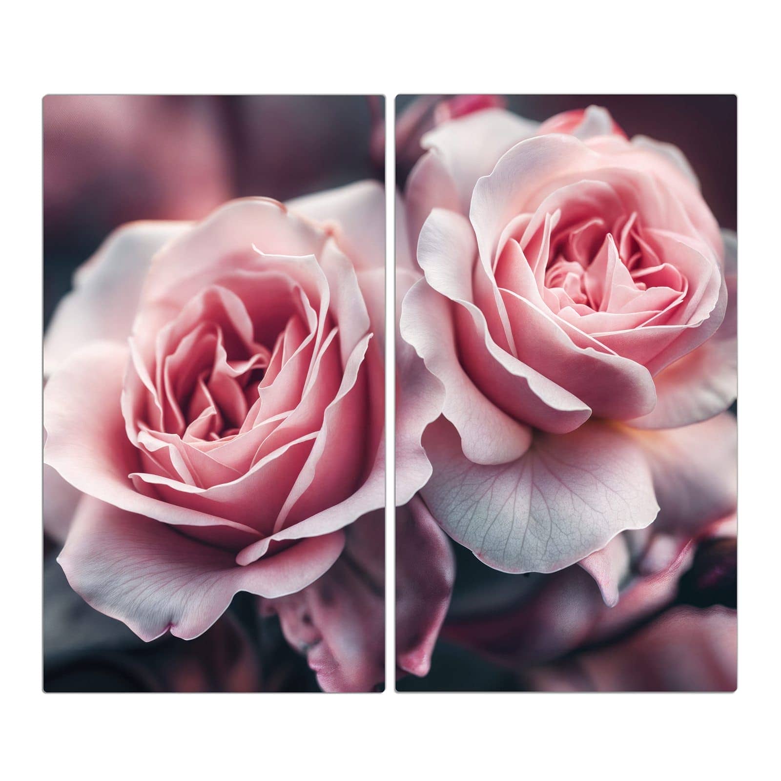 2-teilige Herdabdeckung mit Rosenblüten Duo-Motiv in der Frontansicht