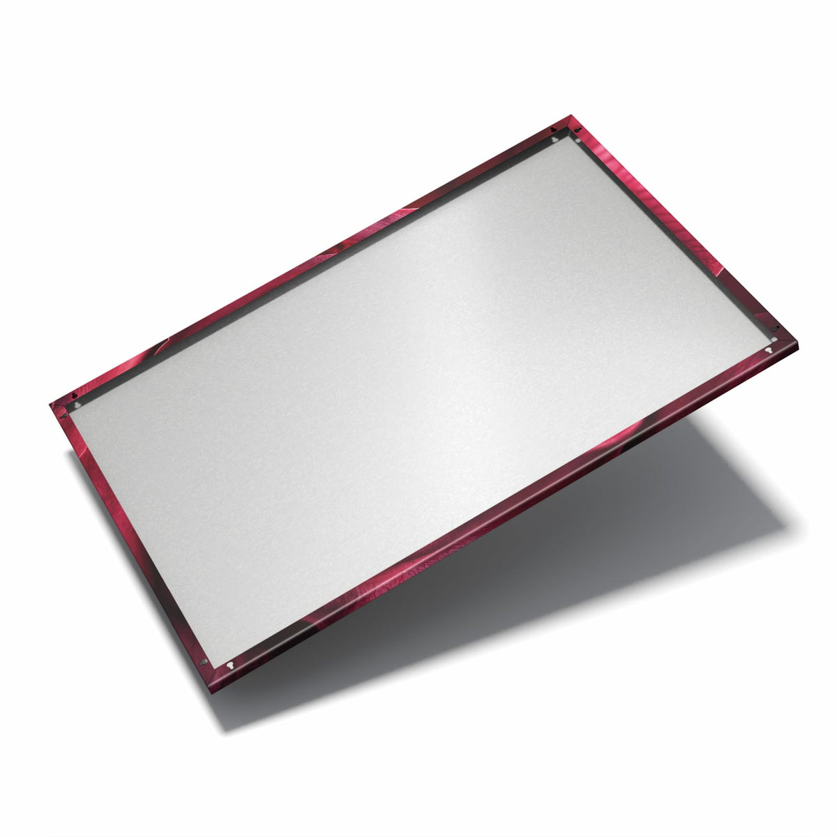 Nur 7 mm – liegt eng an der Wand – Metall Magnettafel - Tiefrote Rosenblüte