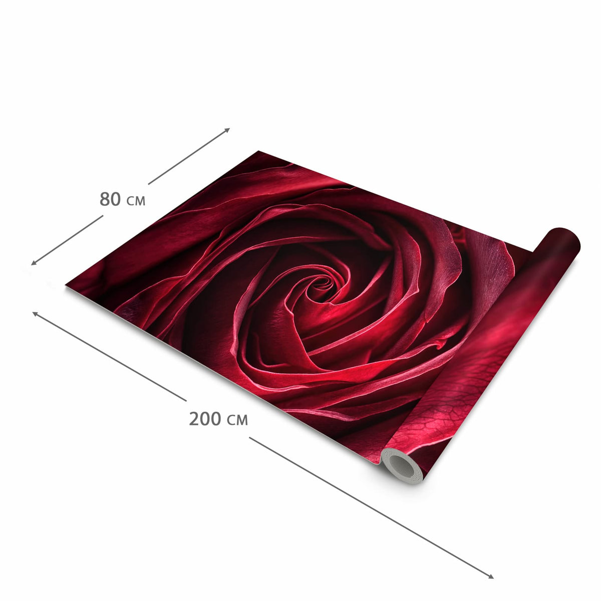Rutschfester Küchenteppich mit Motiv Rose Makroaufnahme in der Grösse 80x280 cm