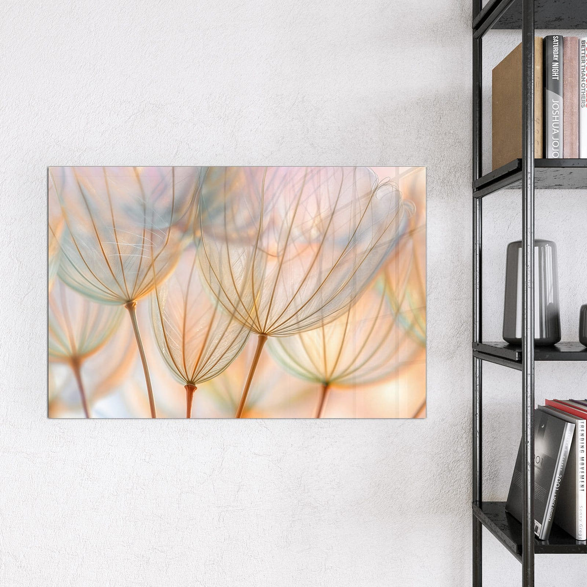 9 Größen – von 30 × 30 bis 120 × 90 cm – Magnettafel - Pusteblume in Pastell