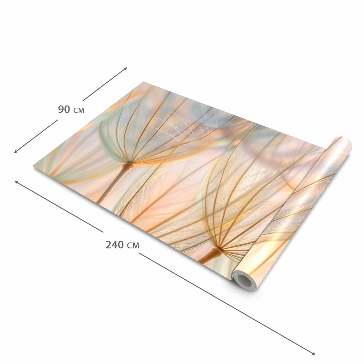 Waschbarer Küchenteppich mit Motiv Pusteblumen Kunst in der Grösse 80x280 cm für sichere Aufbewahrung