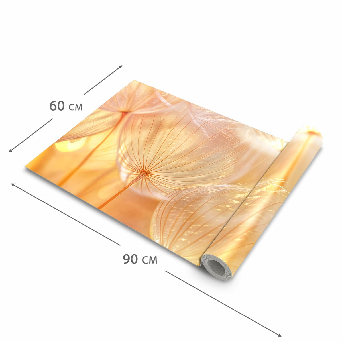 Geruchsneutraler waschbarer Küchenläufer mit Motiv Dandelion Makroaufnahme in der Grösse 80x250 cm