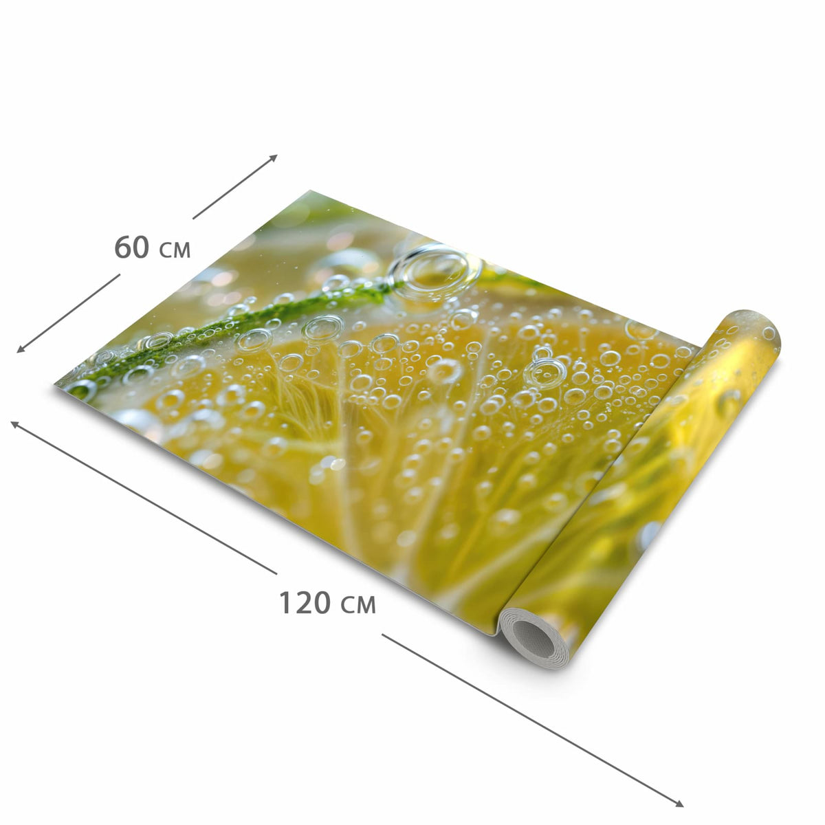 Strapazierfähiger abwaschbarer Küchenläufer mit Motiv Sanfte Zitronenscheibe in der Größe 80x200 cm