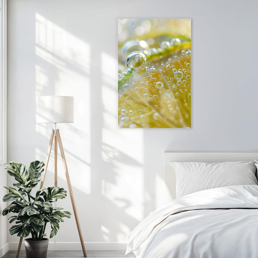 Maße Wandbild - Zitrone im Sprudel - Hochformat