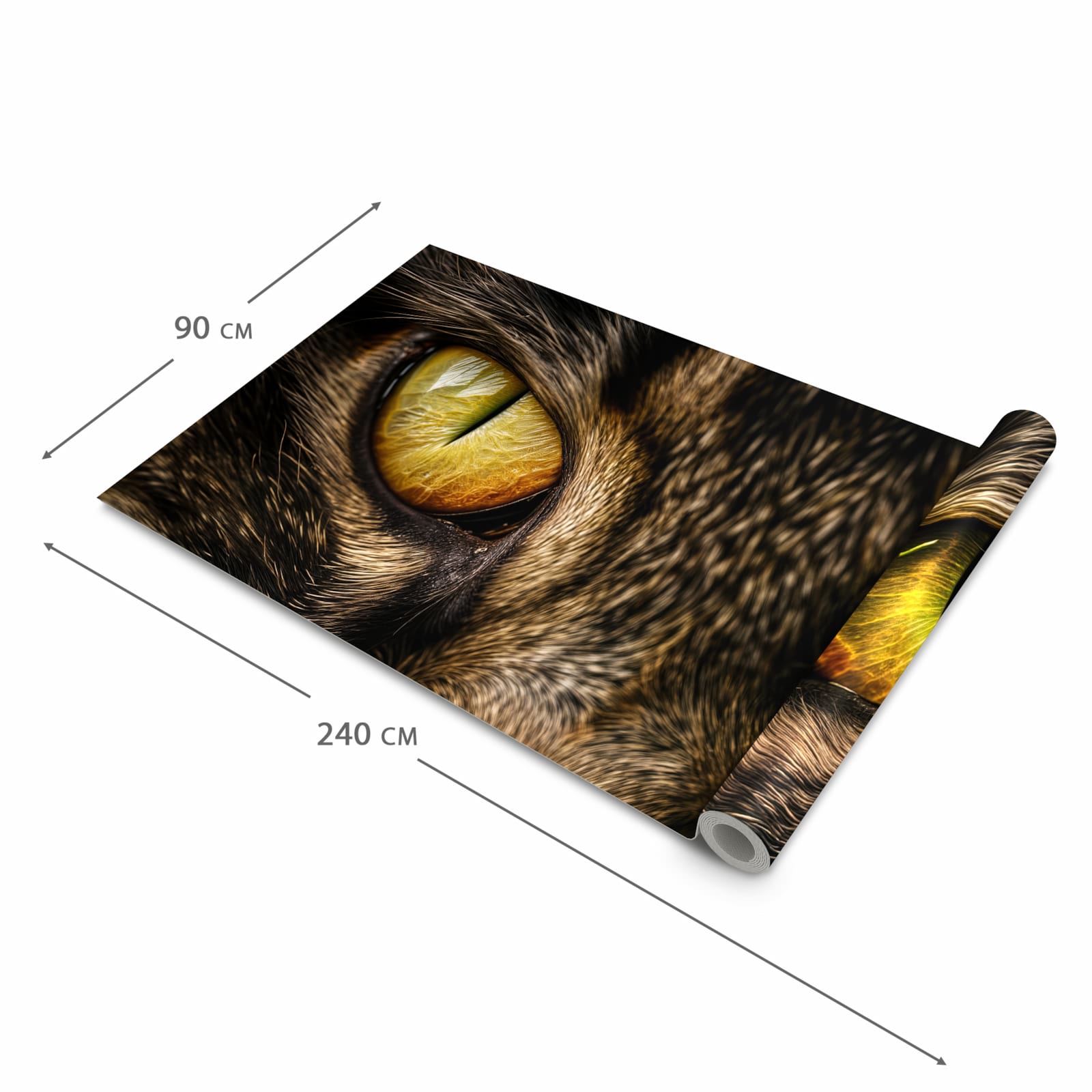 Pflegeleichter waschbarer Küchenläufer mit Motiv Katzenaugencloseup in der Größe 60x240 cm