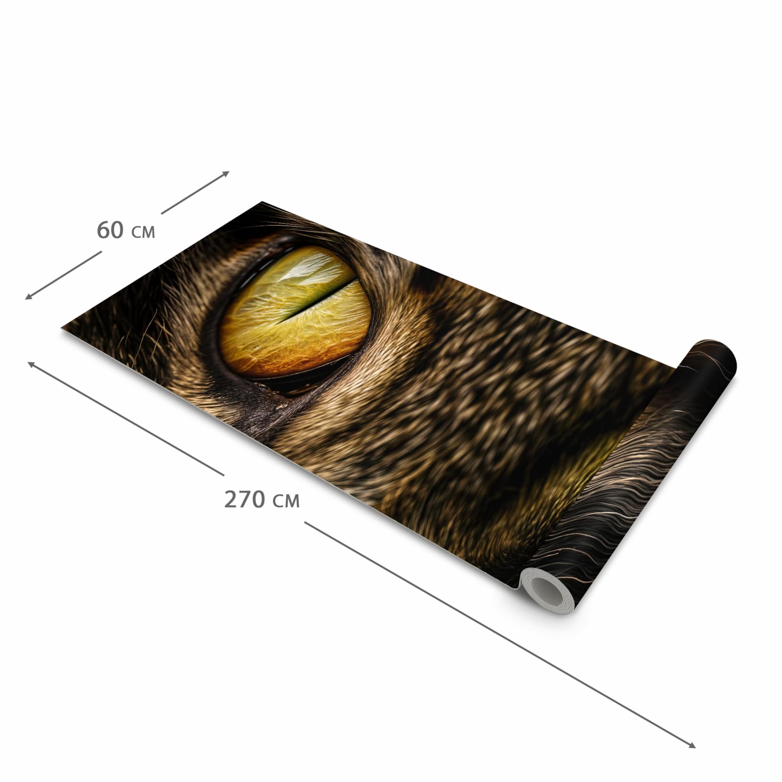 UV-beständiger Küchenteppich mit Motiv Katzenaugencloseup in der Größe 60x240 cm