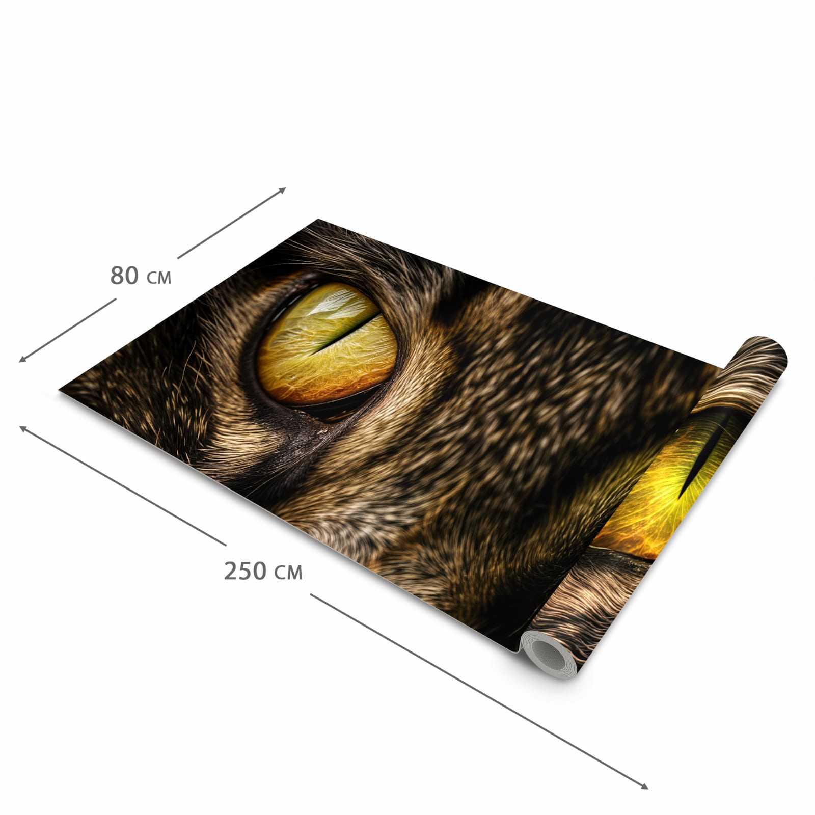 Schmutzabweisender rutschfester Küchenteppich mit Motiv Katzenaugencloseup in der Größe 60x240 cm