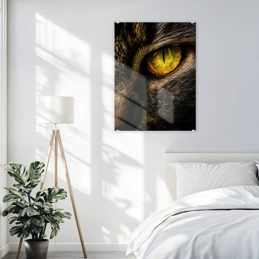Maße Wandbild - Gelbgrünes Katzenauge - Hochformat