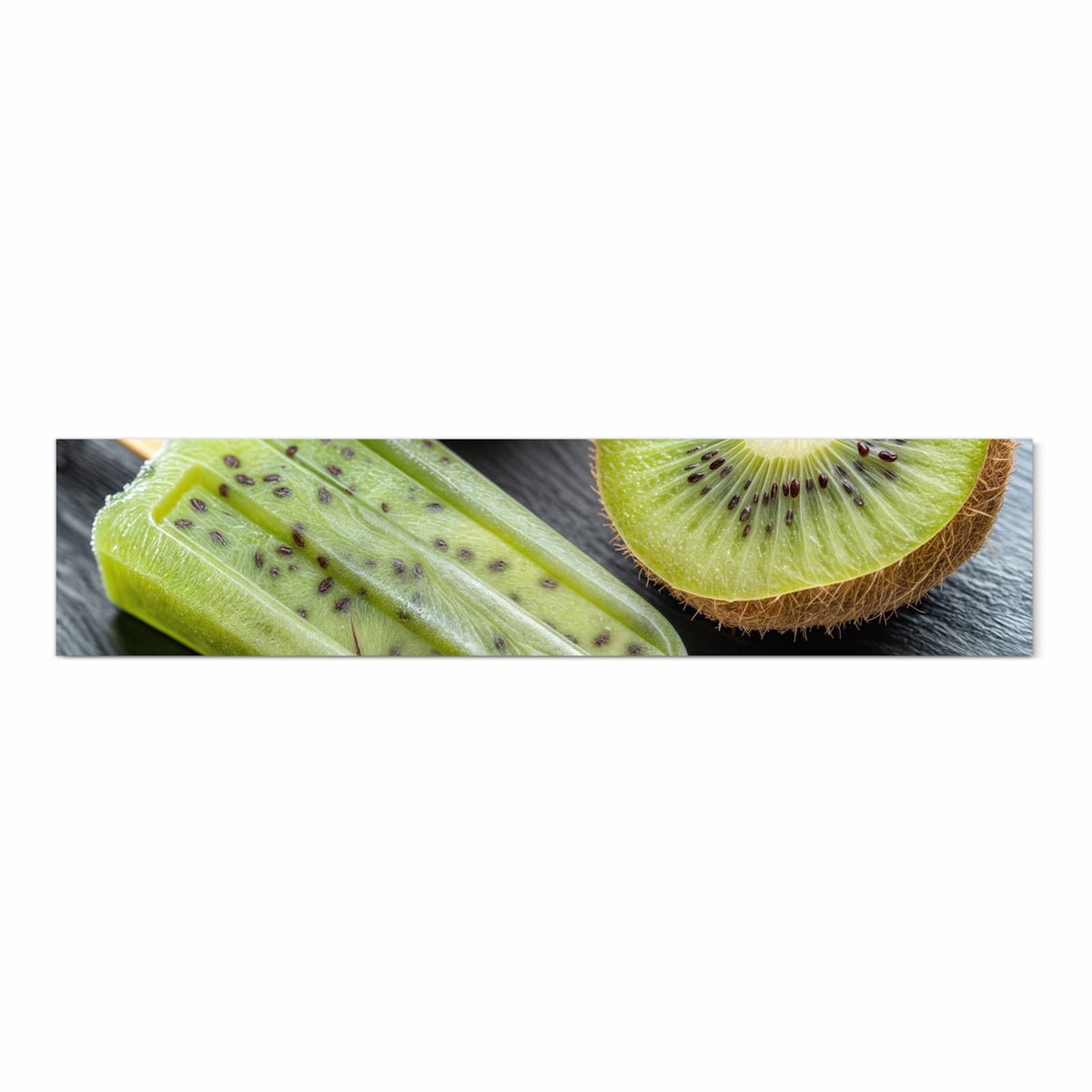 Langlebiger Läufer für Eingangsbereich mit Motiv Kiwi Eis am Stiel in Frontansicht