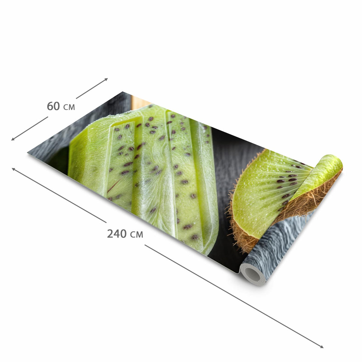 Bodenschonender Bodenläufer Teppich mit Motiv Kiwi Eis am Stiel in der Grösse 80x200 cm