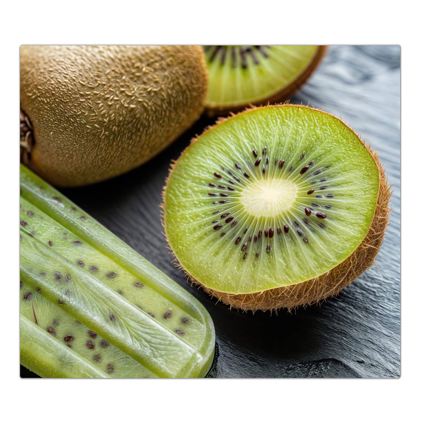 1-teilige Herdabdeckplatten aus Glas mit Kiwi Eis am Stiel-Motiv in der Frontansicht #grösse_1-Teilig (60x52cm)