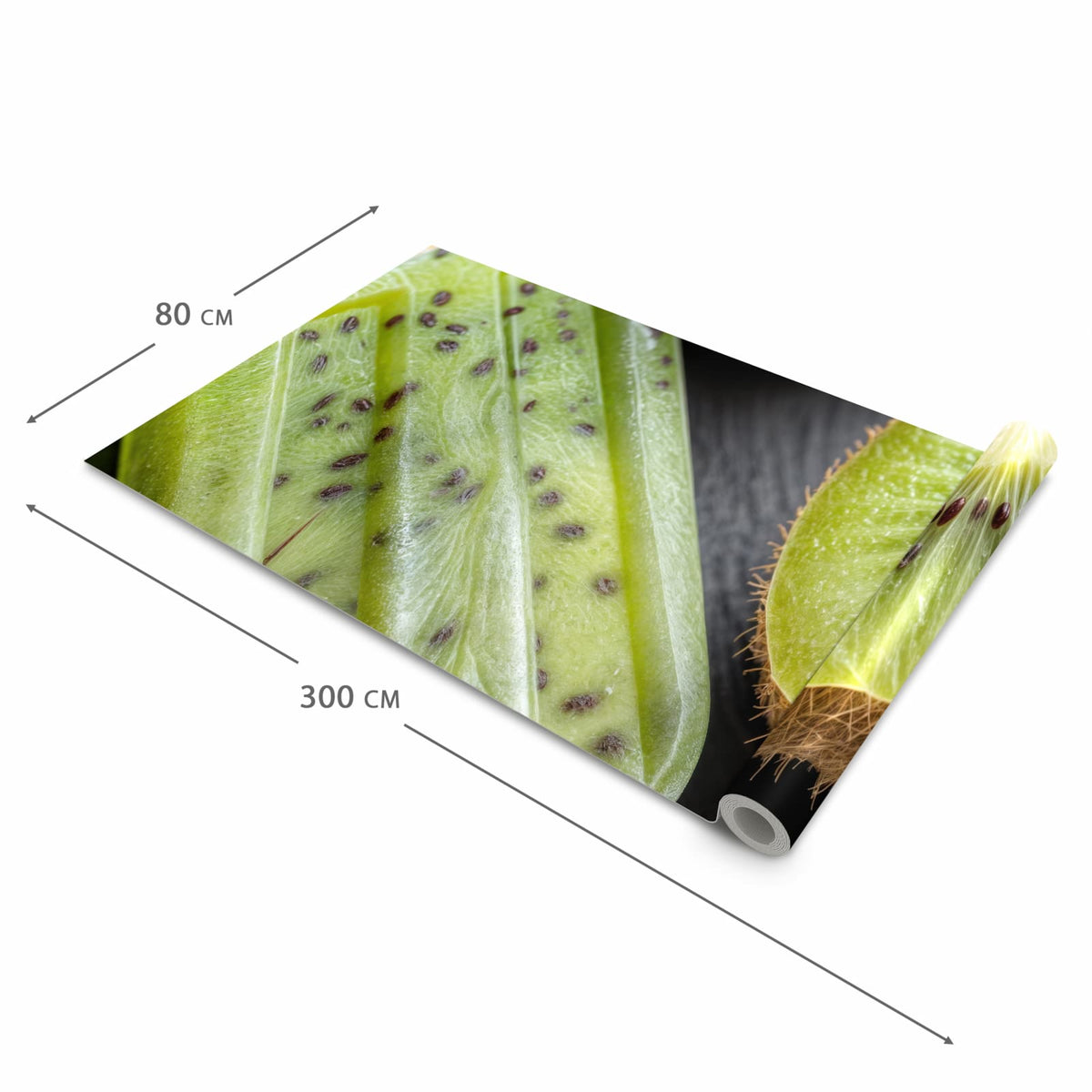Geräuschdämpfender waschbarer Küchenteppich mit Motiv Kiwi Eis am Stiel in der Größe 80x200 cm