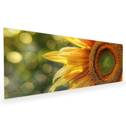 Küchenrückwand mit dem Motiv Sonnenblume mit Tau
