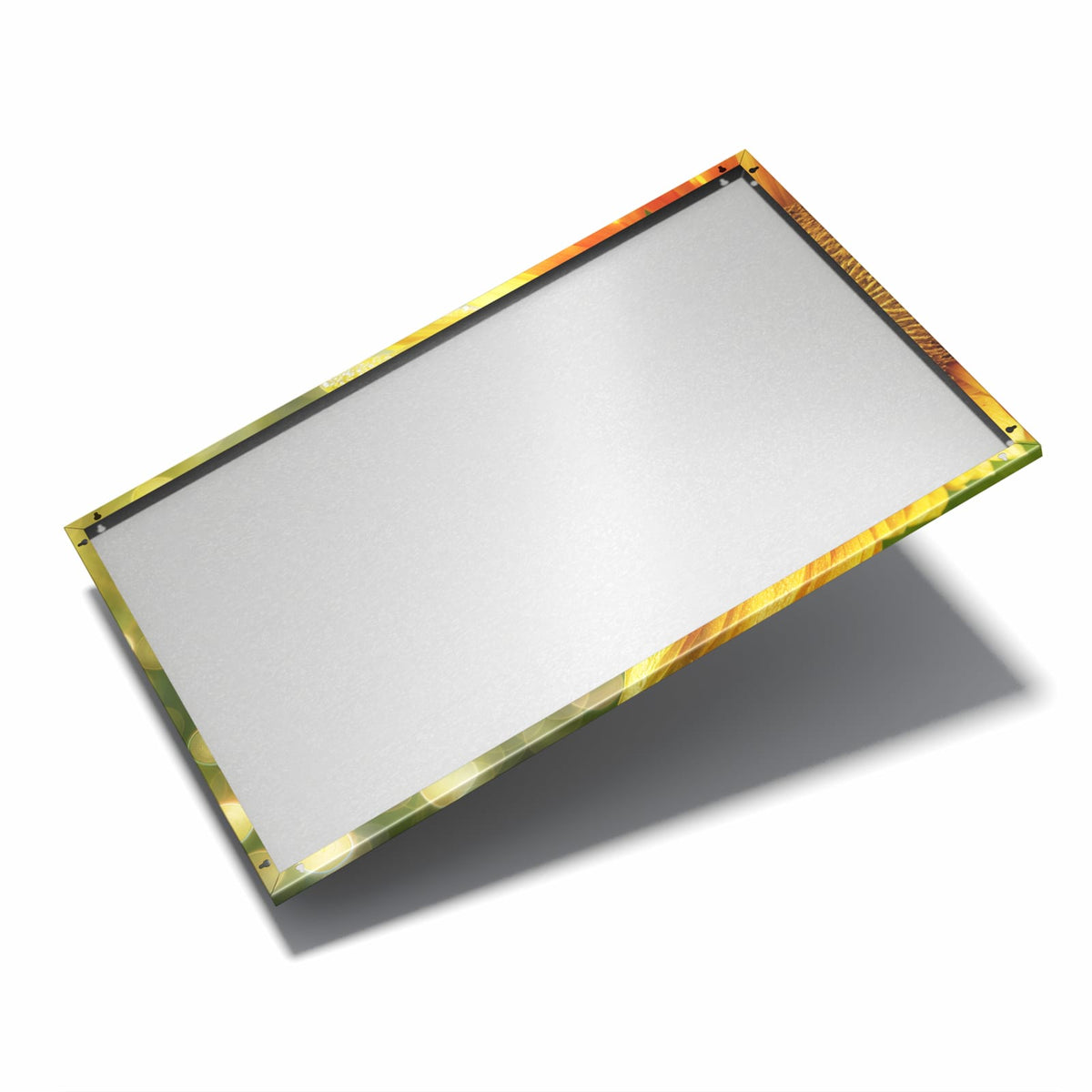 Nur 7 mm – liegt eng an der Wand – Metall Magnettafel - Sonnenblume mit Tau