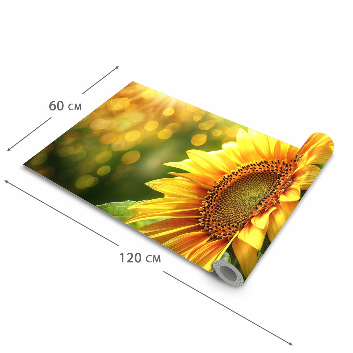 Feuchtigkeitsresistenter Küchenteppich mit Motiv Sonnenblume Blüte in der Grösse 60x90 cm