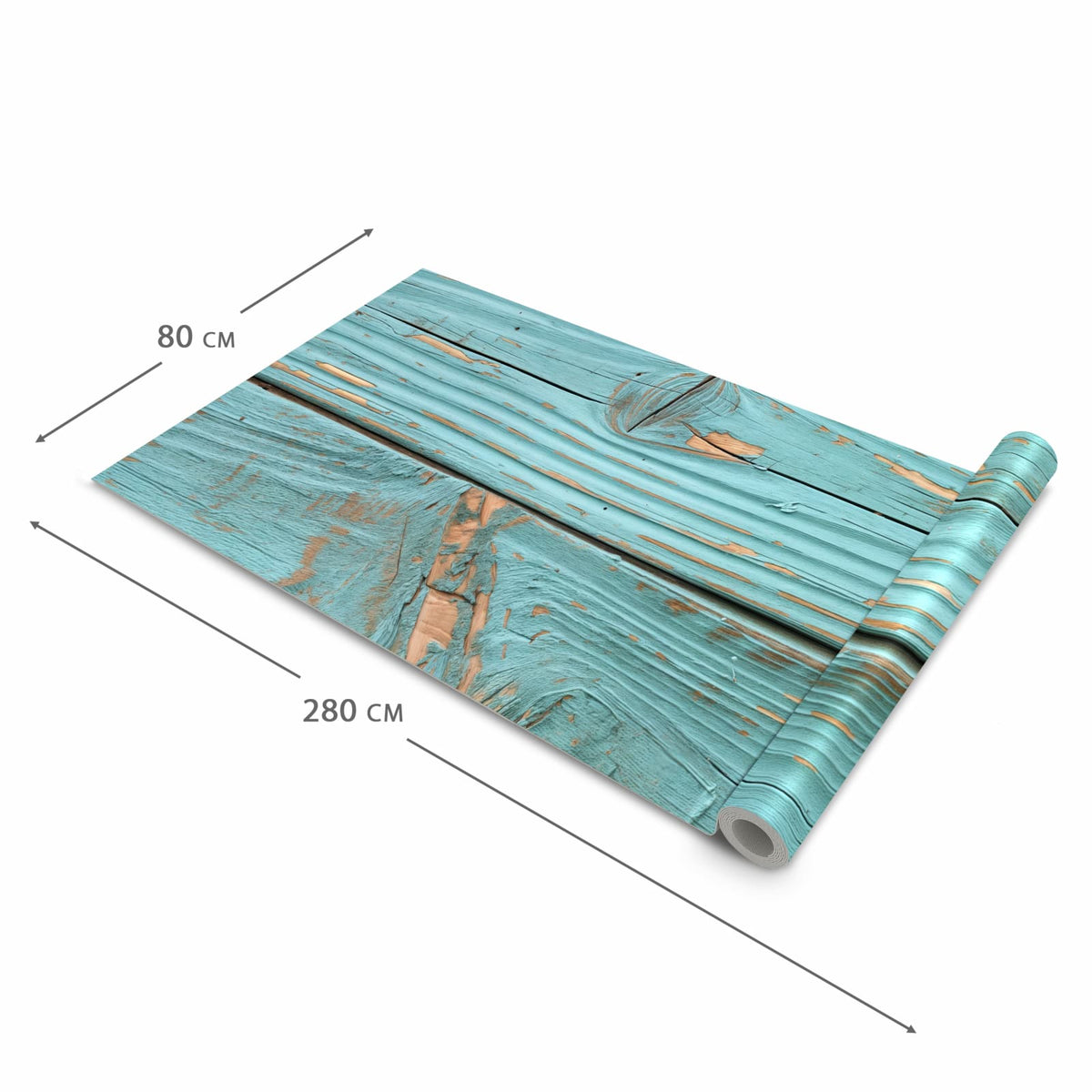 Strapazierfähiger Küchenläufer mit Motiv Holzbretter Vintage in der Grösse 60x300 cm, waschbar