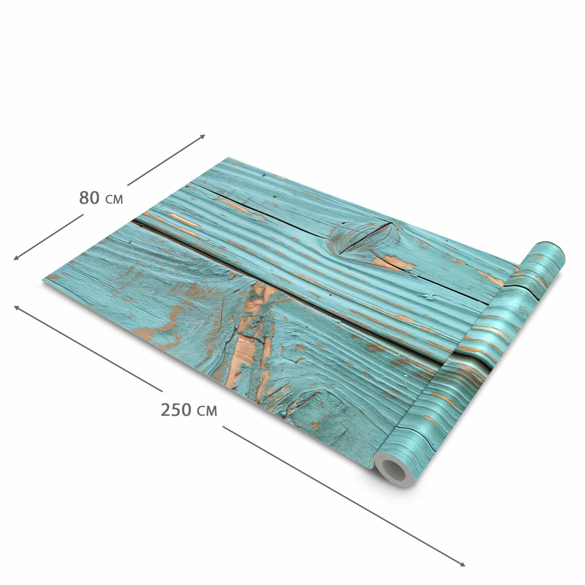 Hygienischer Küchenläufer nach Maß mit Motiv Holzbretter Vintage in der Größe 60x300 cm