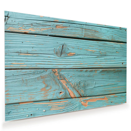 Wandbild mit dem Motiv Türkislack auf Holz