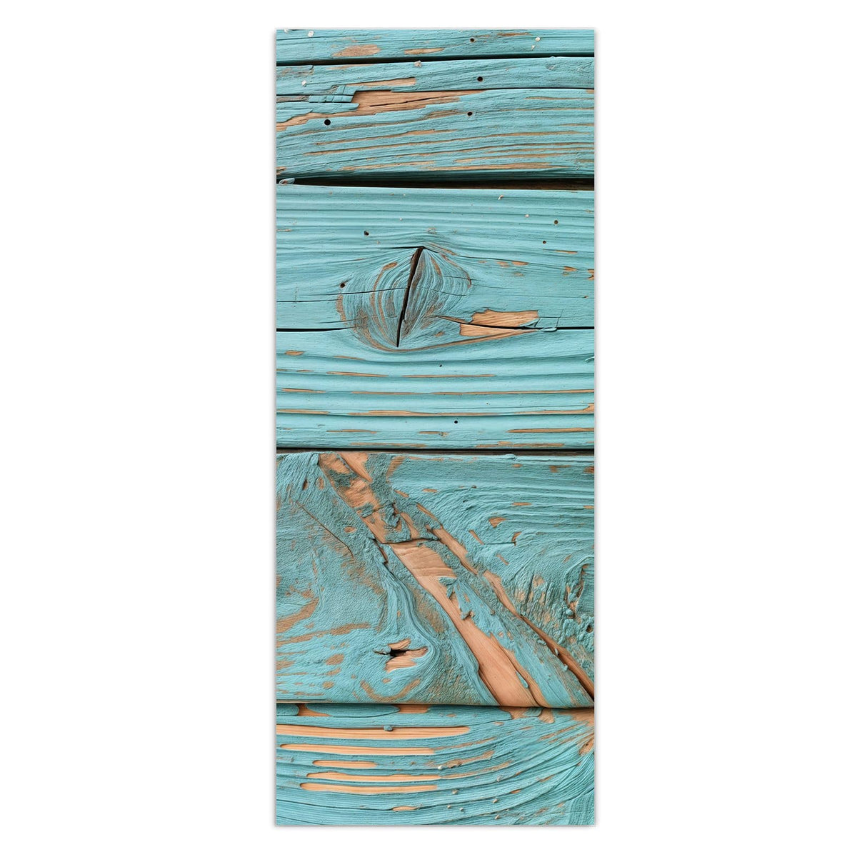 Wandbild - Türkislack auf Holz - Hochformat – Türkise Holzbretter mit Patina