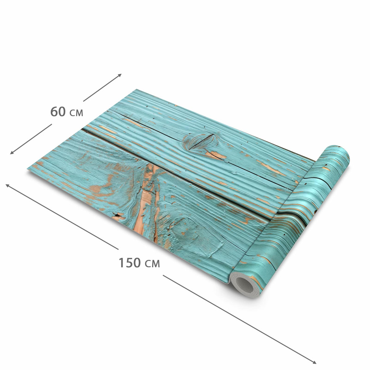 Langlebiger Küchenläufer mit Motiv Holzbretter Vintage in der Grösse 60x300 cm, waschbar